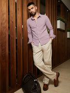 Campus Sutra Stripe-Creased Shirt