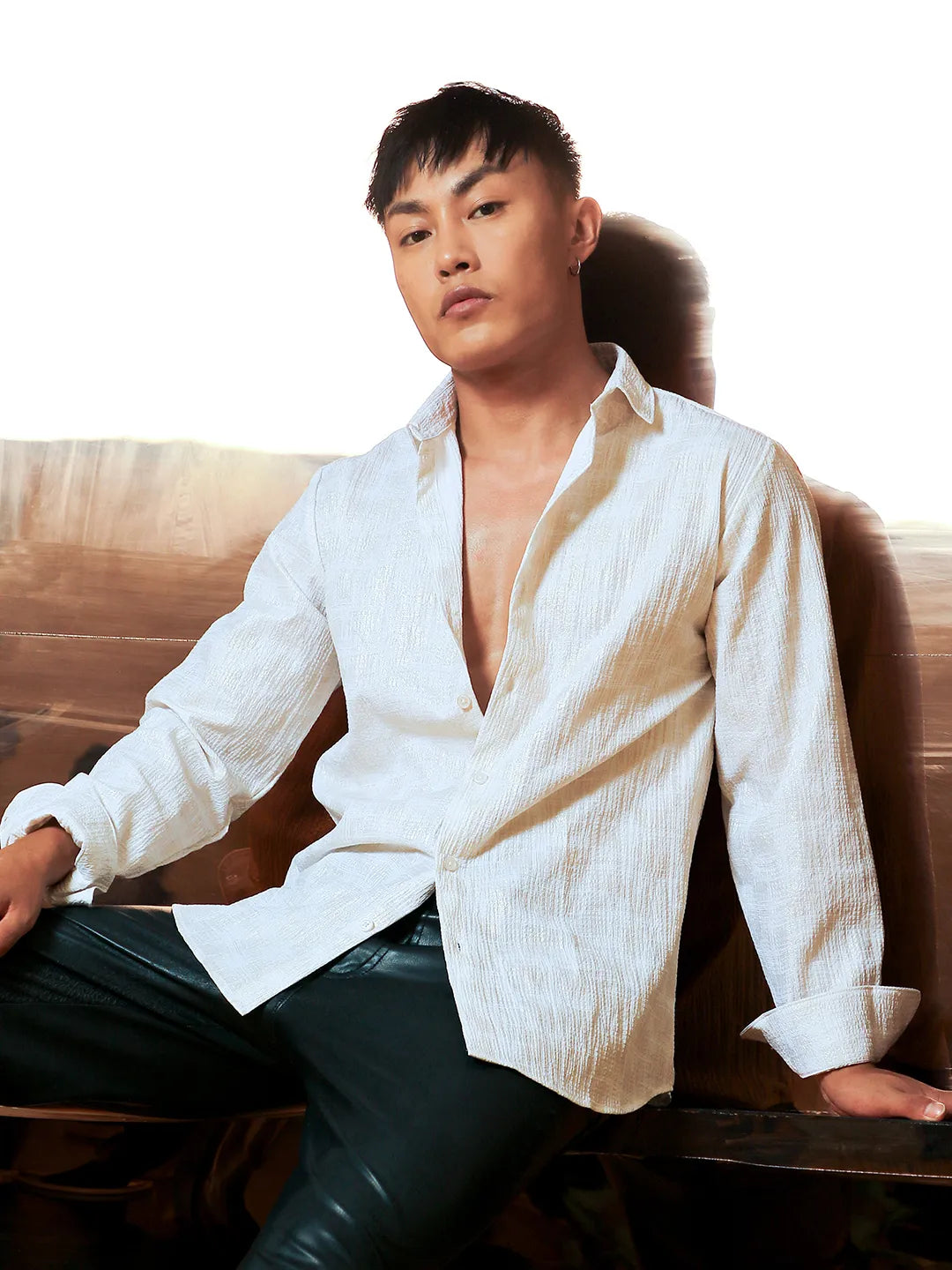 Campus Sutra Foil-Creased Shirt