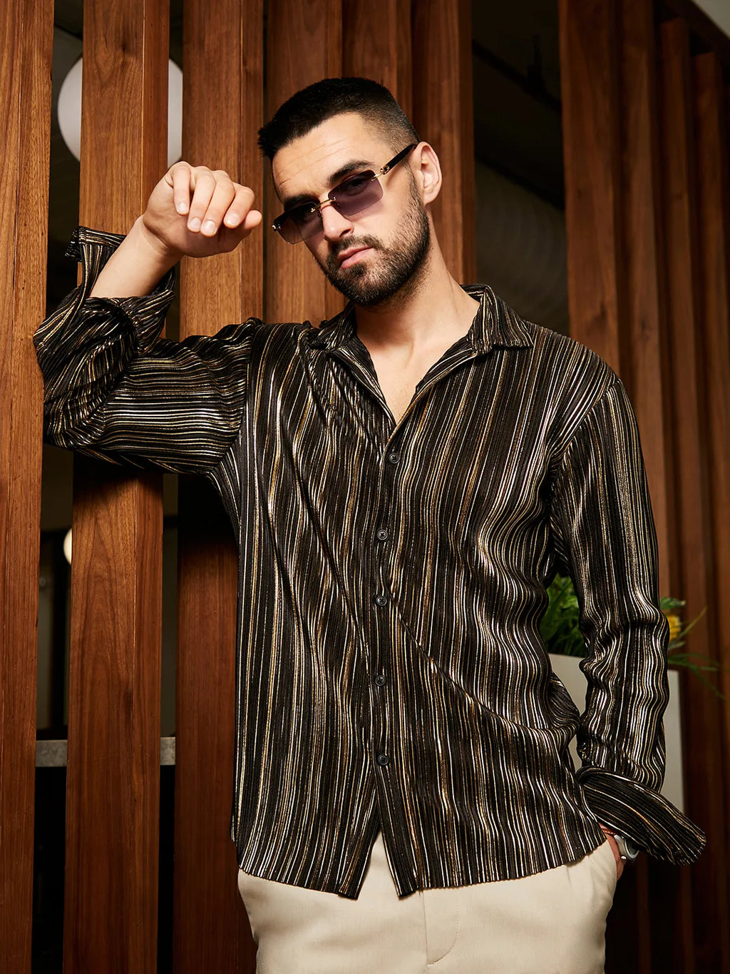 Campus Sutra Pleat-Creased Shirt