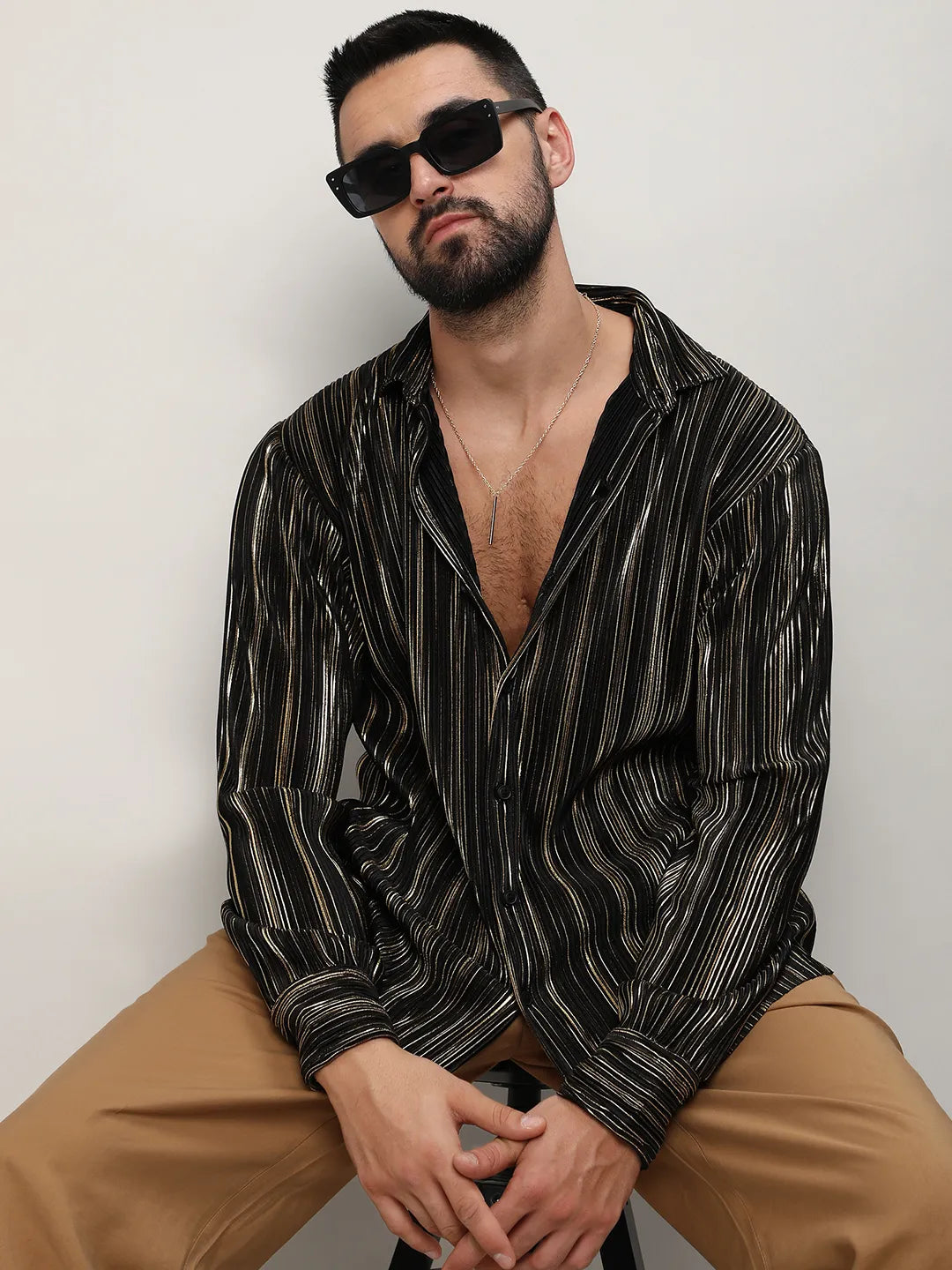 Campus Sutra Pleat-Creased Shirt