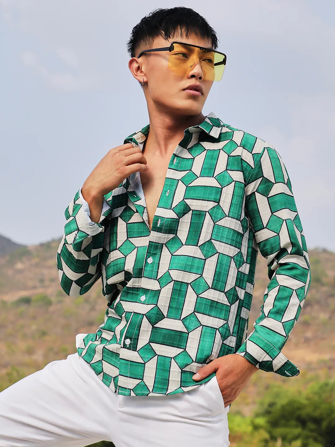 Campus Sutra Contrast Block Shirt