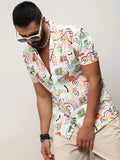 Campus Sutra Mesh Graphic Shirt