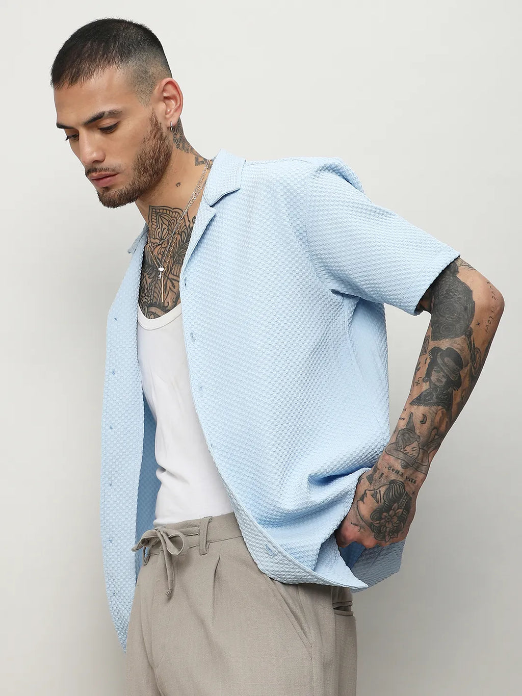 Campus Sutra Self-Design Block Shirt