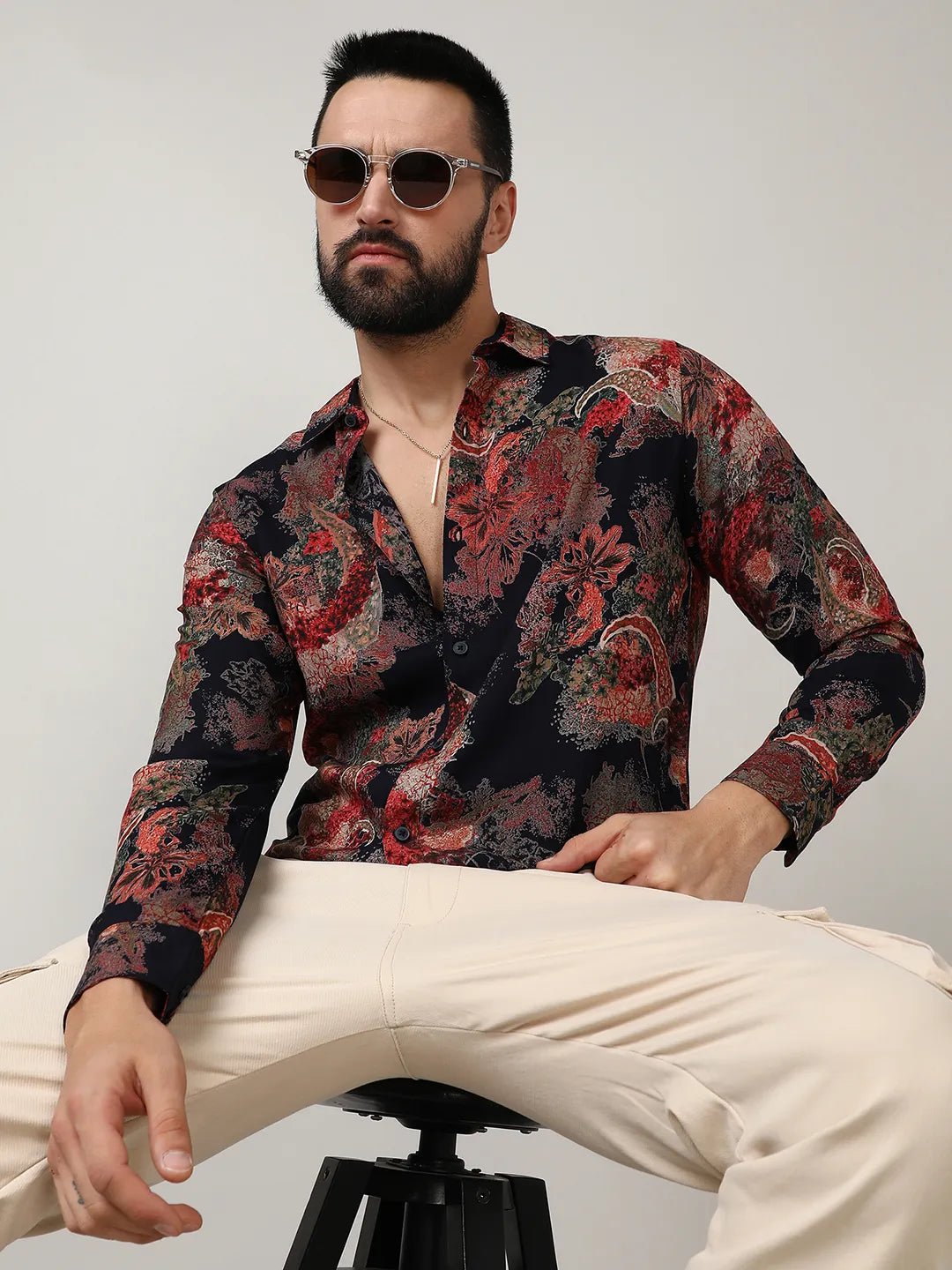 Campus Sutra Paisley Flora Shirt