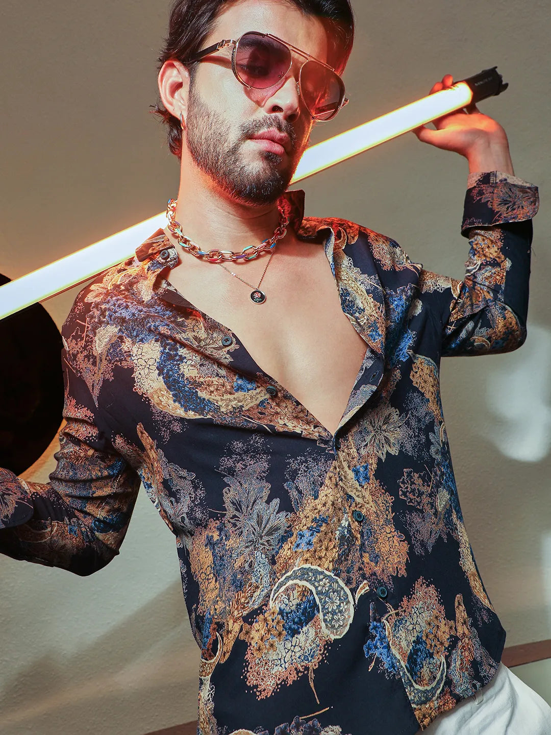Campus Sutra Paisley Flora Shirt