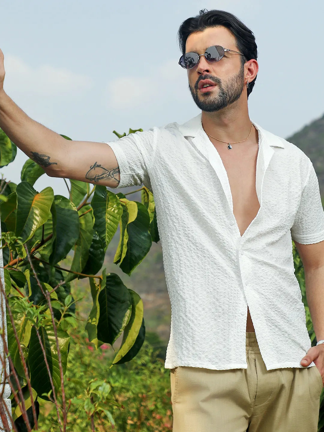 Campus Sutra Micro Creased Shirt