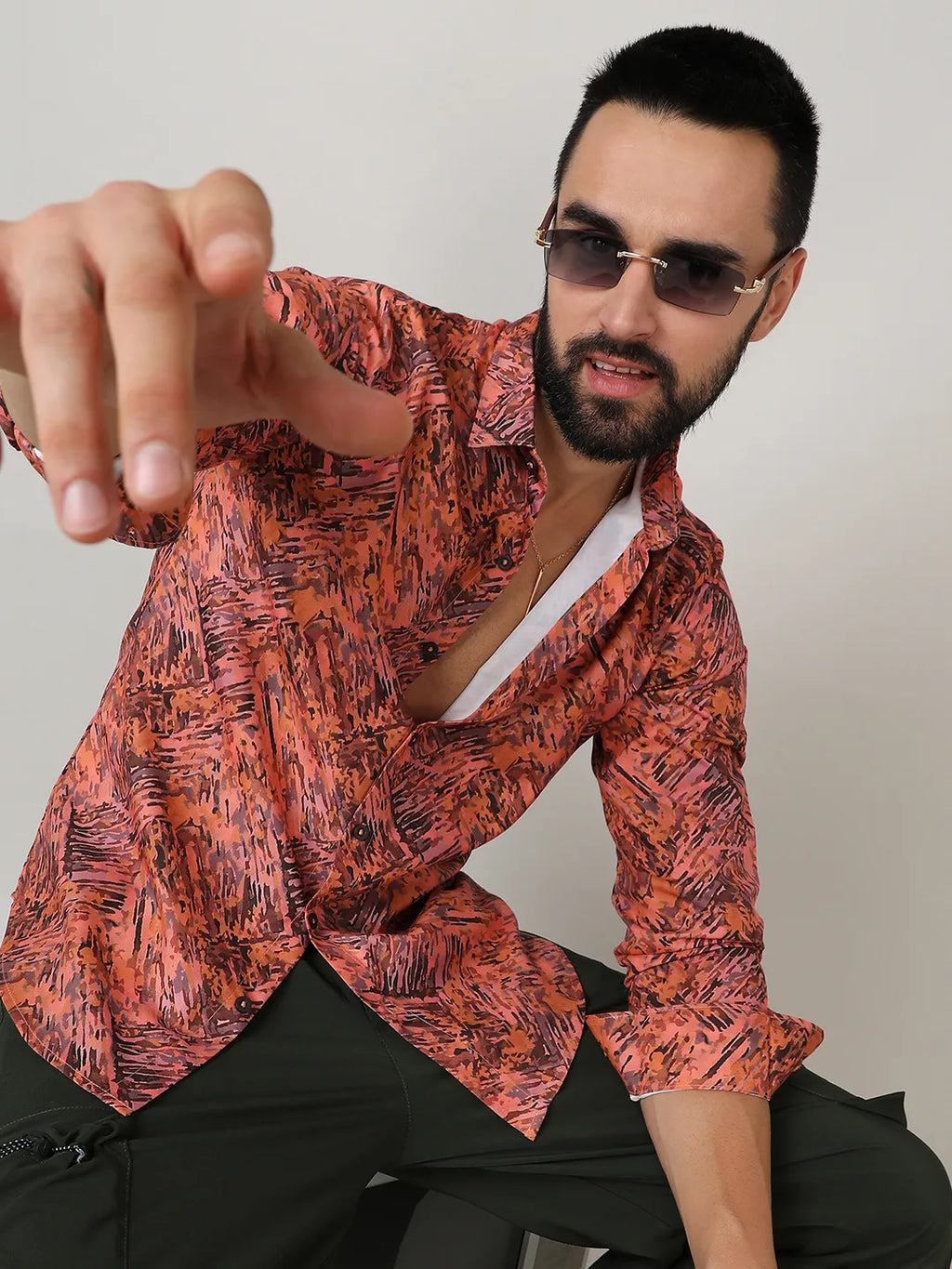 Campus Sutra Animal Print Shirt