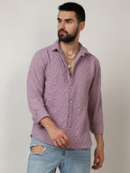 Campus Sutra Embossed Geometric Shirt
