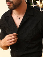 Campus Sutra Crumble Textured Shirt