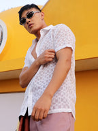 Campus Sutra Self-Design Block Shirt