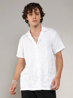 Campus Sutra Embroidered Heathered Shirt