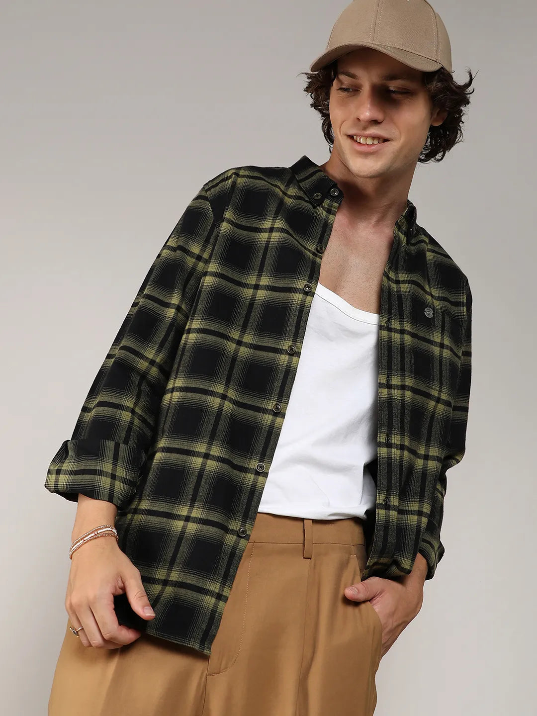 Campus Sutra Brushed Buffalo Check Shirt
