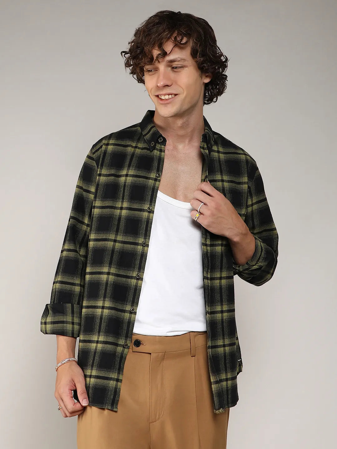 Campus Sutra Brushed Buffalo Check Shirt