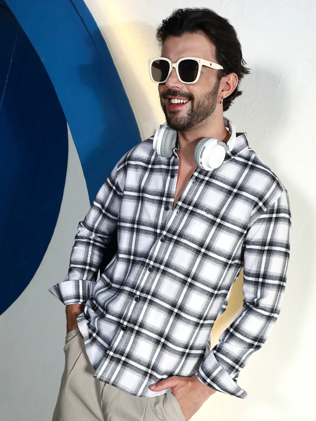 Campus Sutra Brushed Buffalo Check Shirt