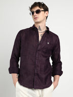 Campus Sutra Embroidered One-Lined Shirt
