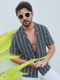Campus Sutra Embroidered Geometric Shirt
