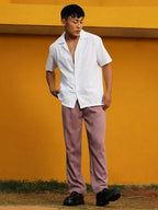 Campus Sutra Embroidered Zig-Zag Shirt