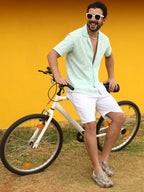 Campus Sutra Embroidered Striped Shirt