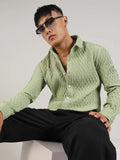 Campus Sutra Crinkled-Weave Shirt
