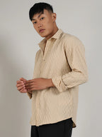 Campus Sutra Crinkled-Weave Shirt