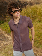 Campus Sutra Stripe-Knit Polo Shirt