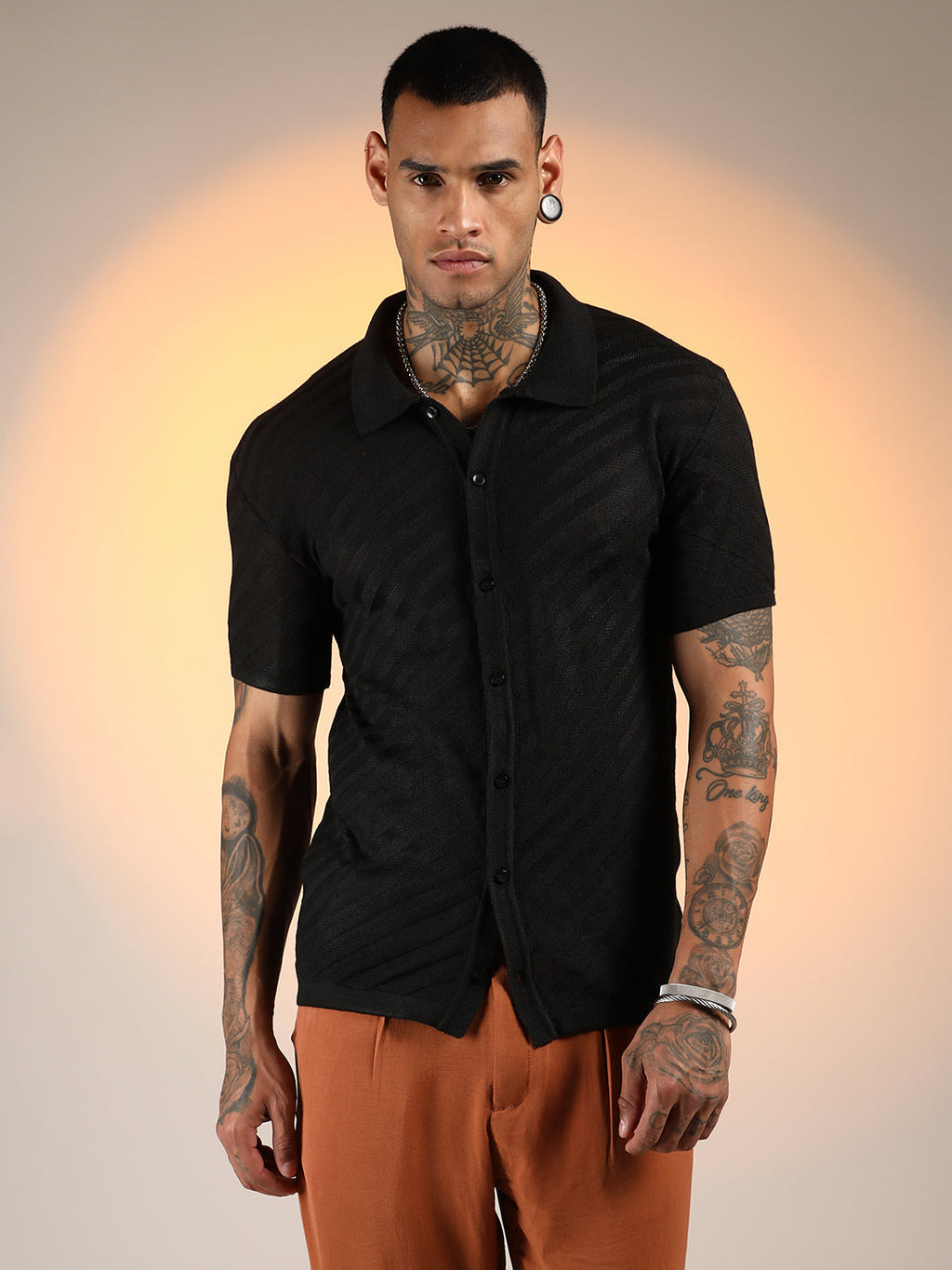 Campus Sutra Tilted-Knit Shirt