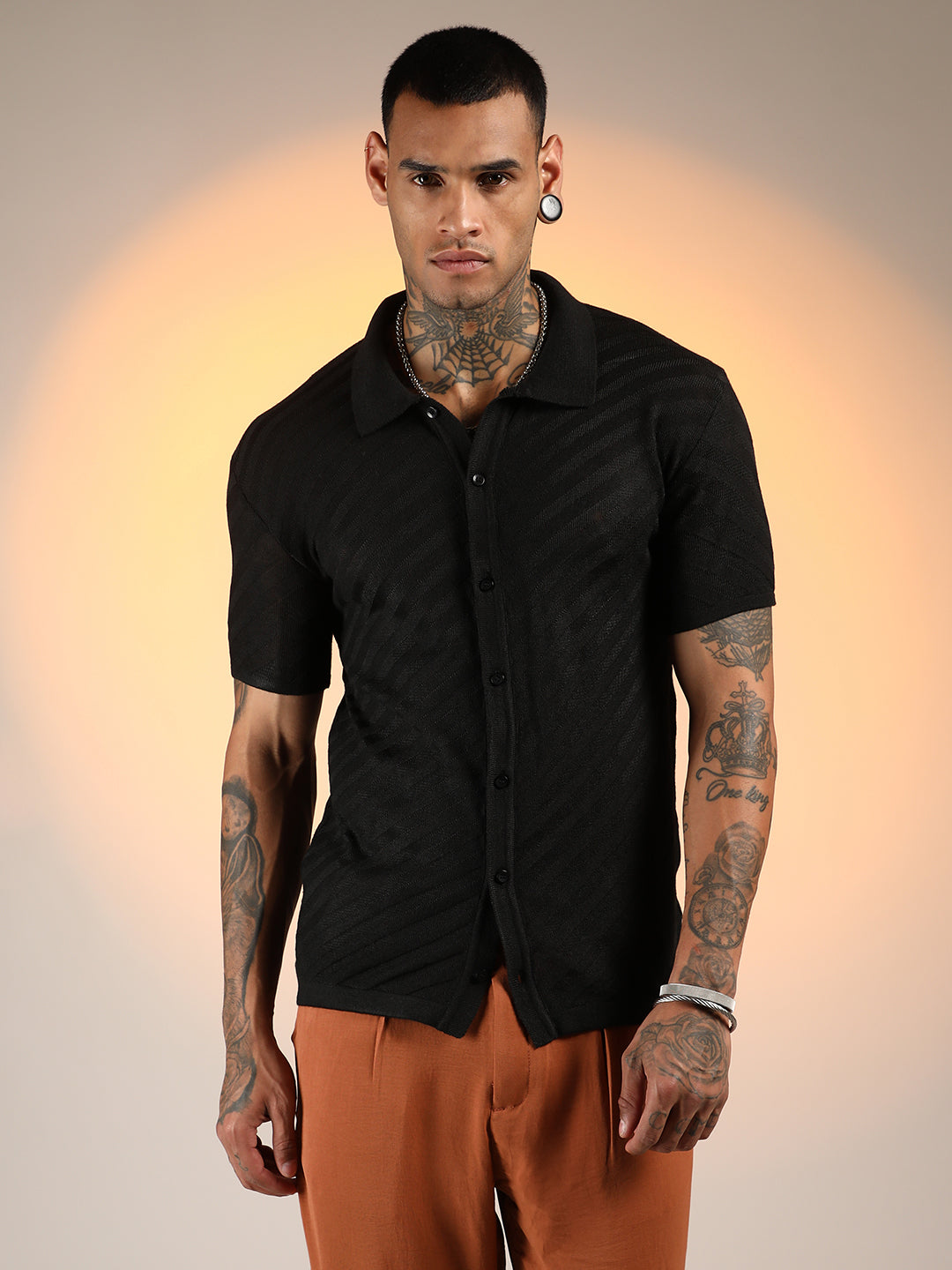 Campus Sutra Tilted-Knit Shirt
