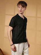 Campus Sutra Spear-Knit Slim-Fit Shirt