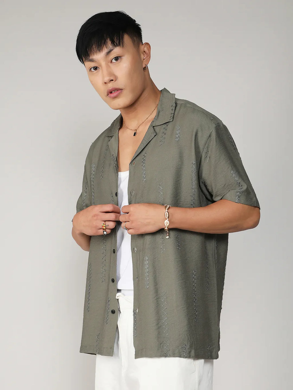 Campus Sutra Embroidered Twist Shirt