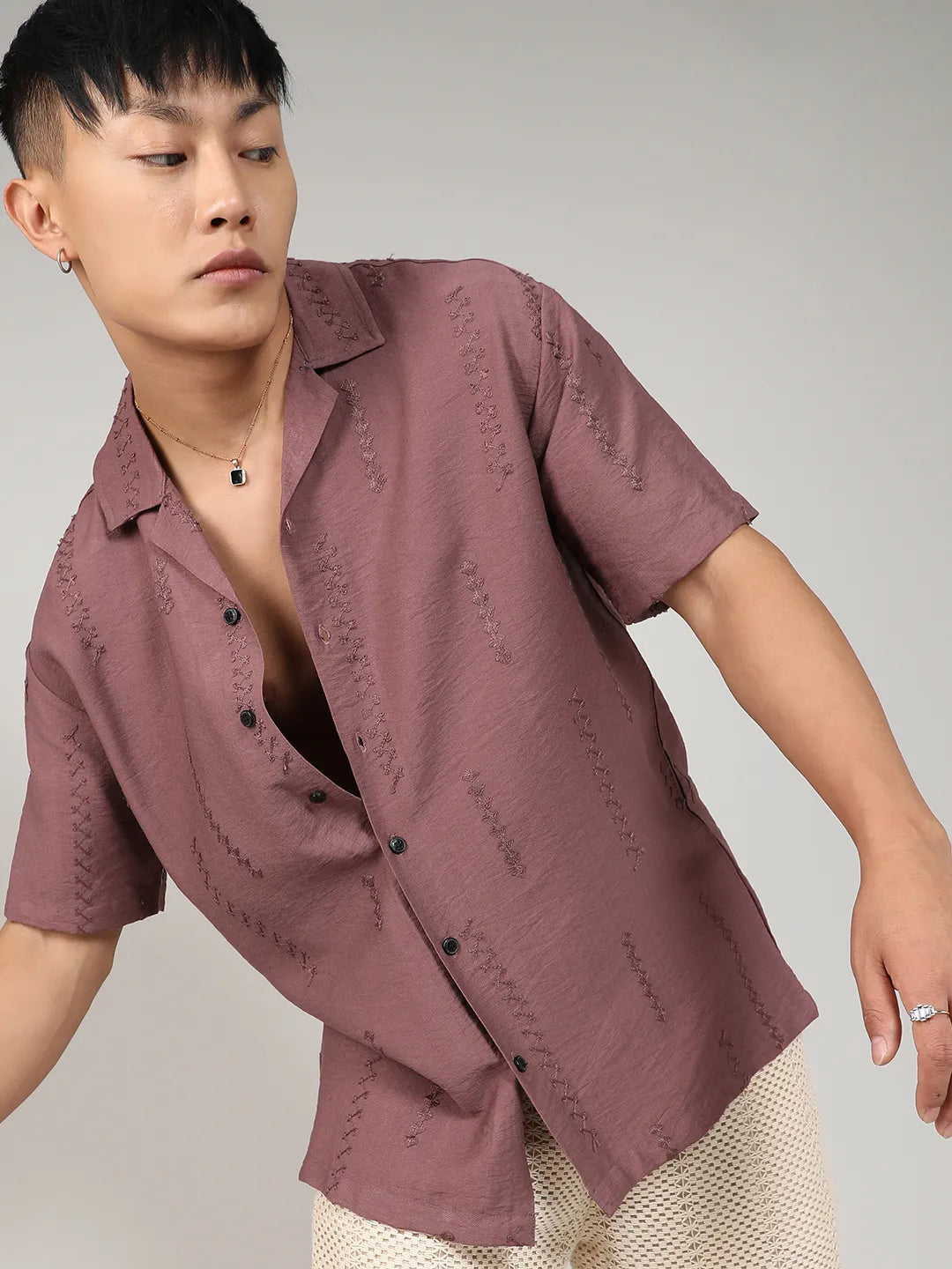 Campus Sutra Embroidered Twist Shirt