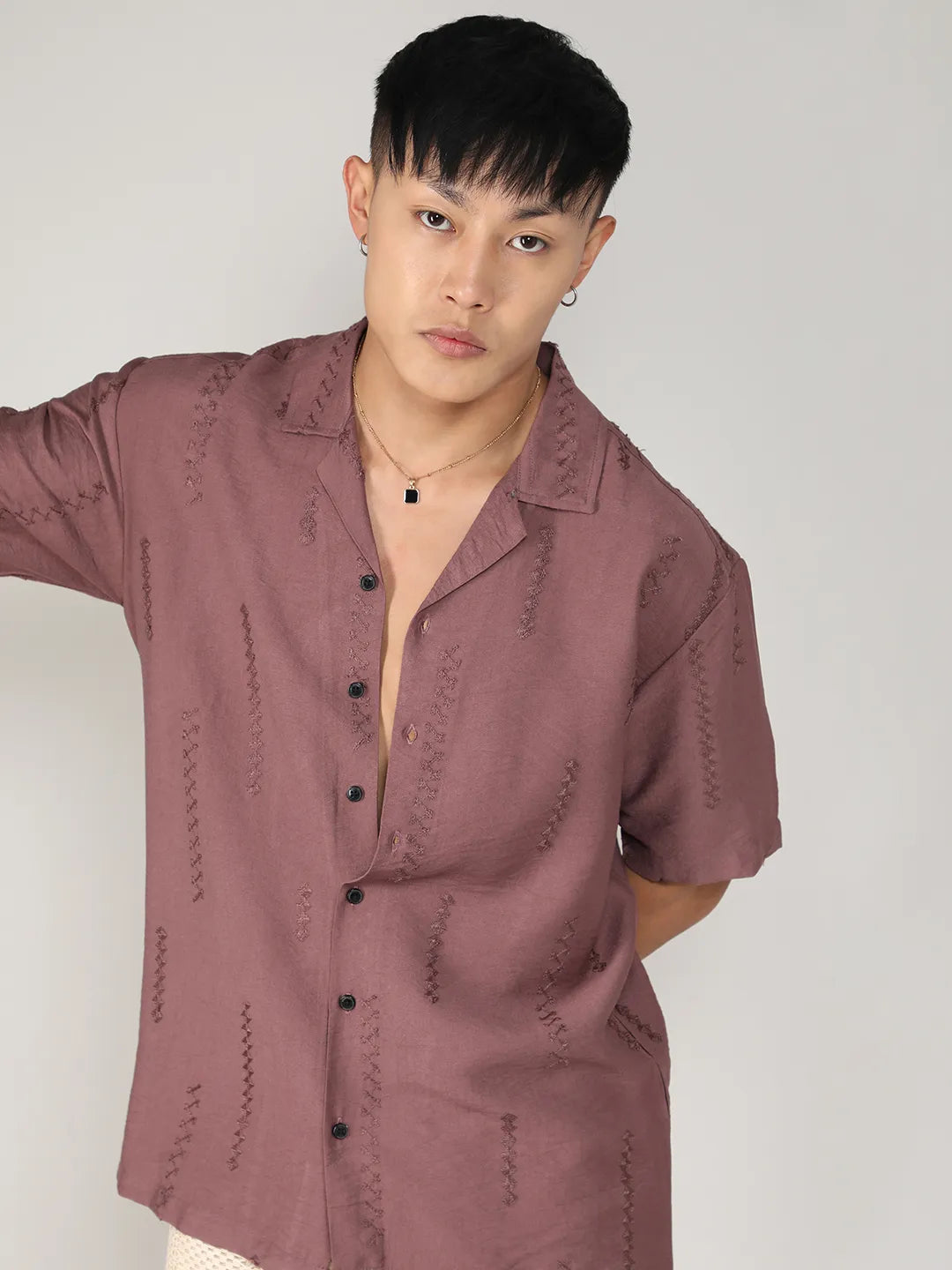 Campus Sutra Embroidered Twist Shirt