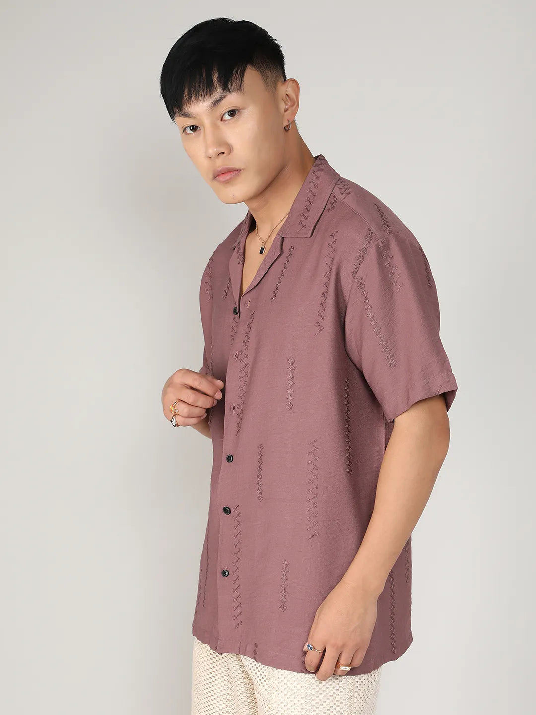 Campus Sutra Embroidered Twist Shirt
