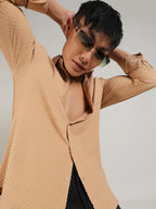 Campus Sutra Textured Micro Buffalo Check Shirt