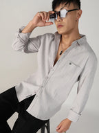 Campus Sutra Textured Ruched Shirt