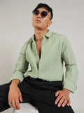 Campus Sutra Self-Design Striped Shirt