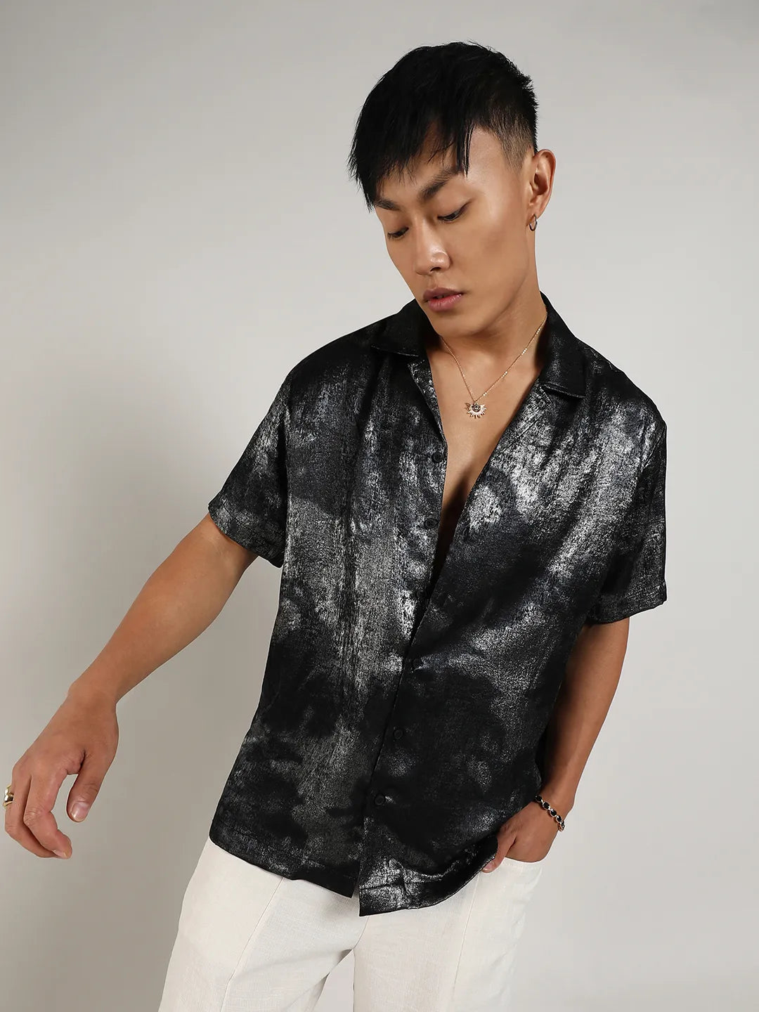 Campus Sutra Metallic Ombre Shirt
