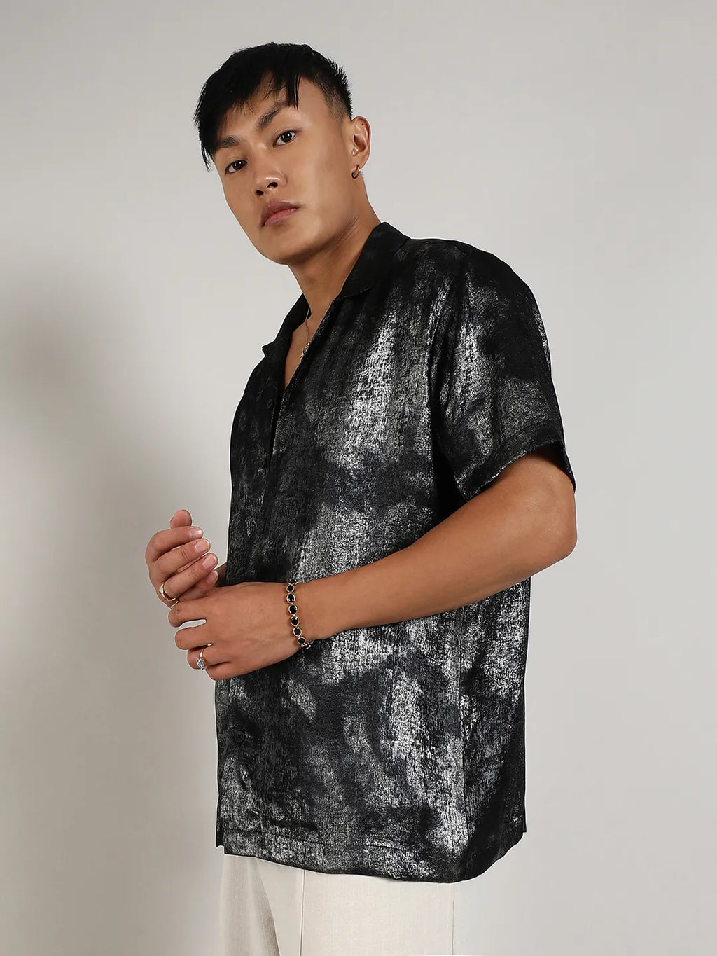 Campus Sutra Metallic Ombre Shirt