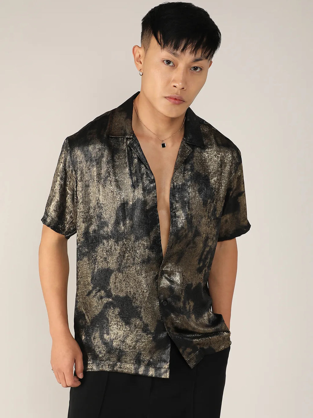 Campus Sutra Metallic Ombre Shirt