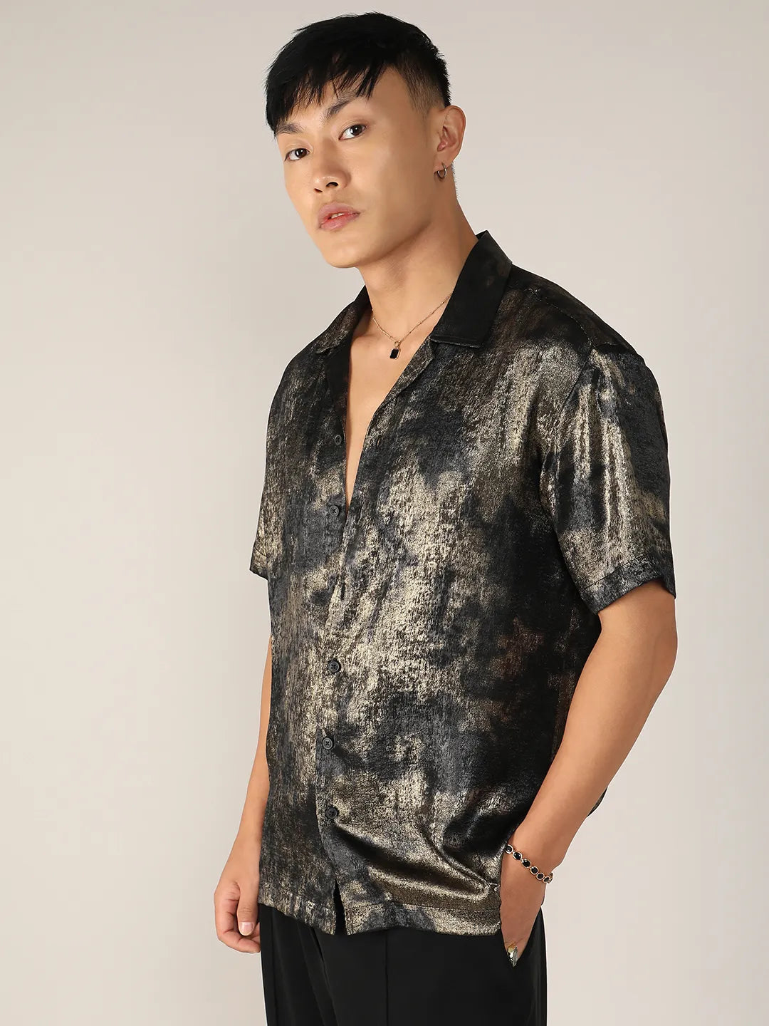 Campus Sutra Metallic Ombre Shirt