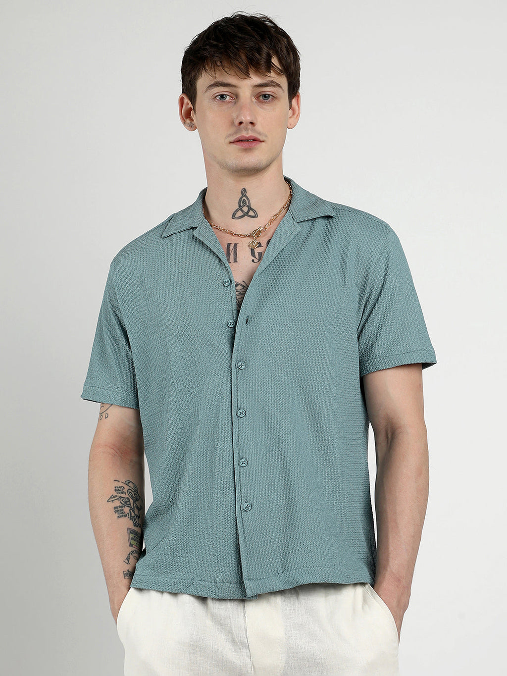 Campus Sutra Micro Zig-Zag Shirt