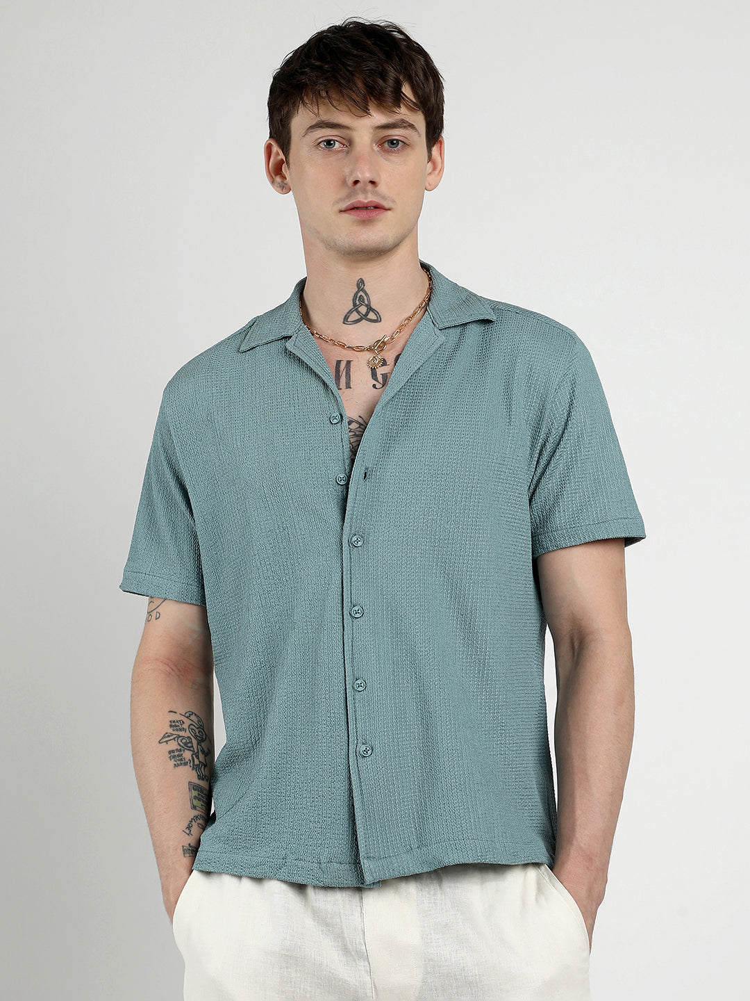 Campus Sutra Micro Zig-Zag Shirt