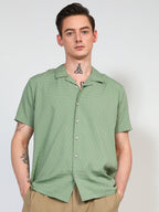 Campus Sutra Embroidered Creased Shirt