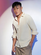 Campus Sutra Weave-Textured Shirt