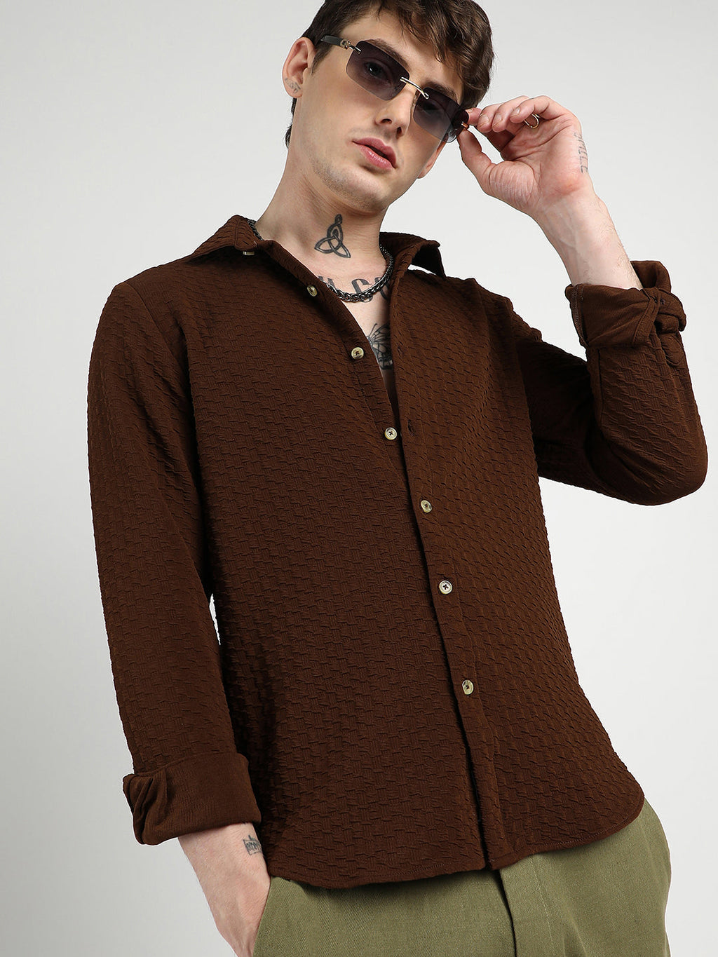 Campus Sutra Ripple Box Shirt