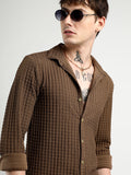 Campus Sutra Cube-Textured Shirt