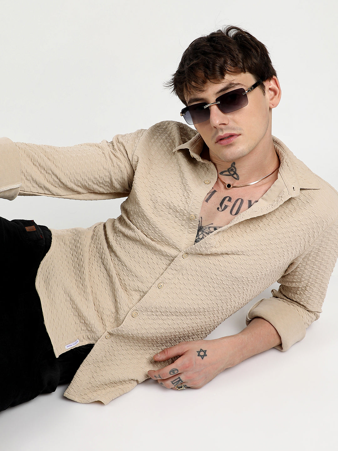 Campus Sutra Ripple Box Shirt