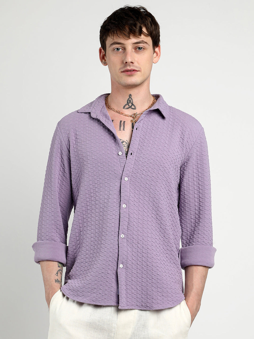 Campus Sutra Ripple Box Shirt