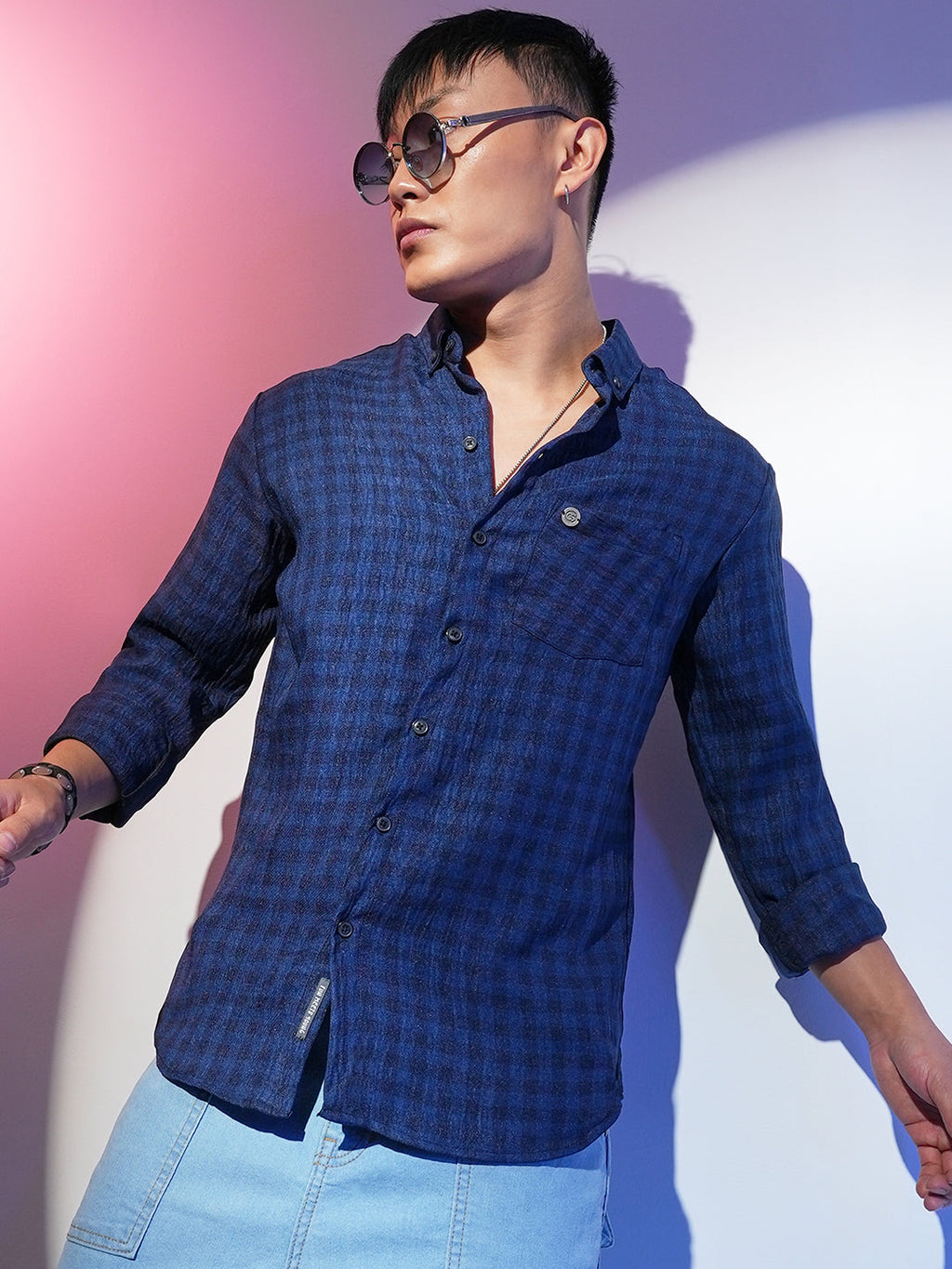 Campus Sutra Gingham Check Shirt