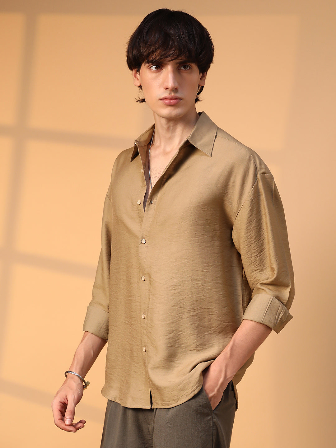 Campus Sutra Breezy Wrinked Shirt