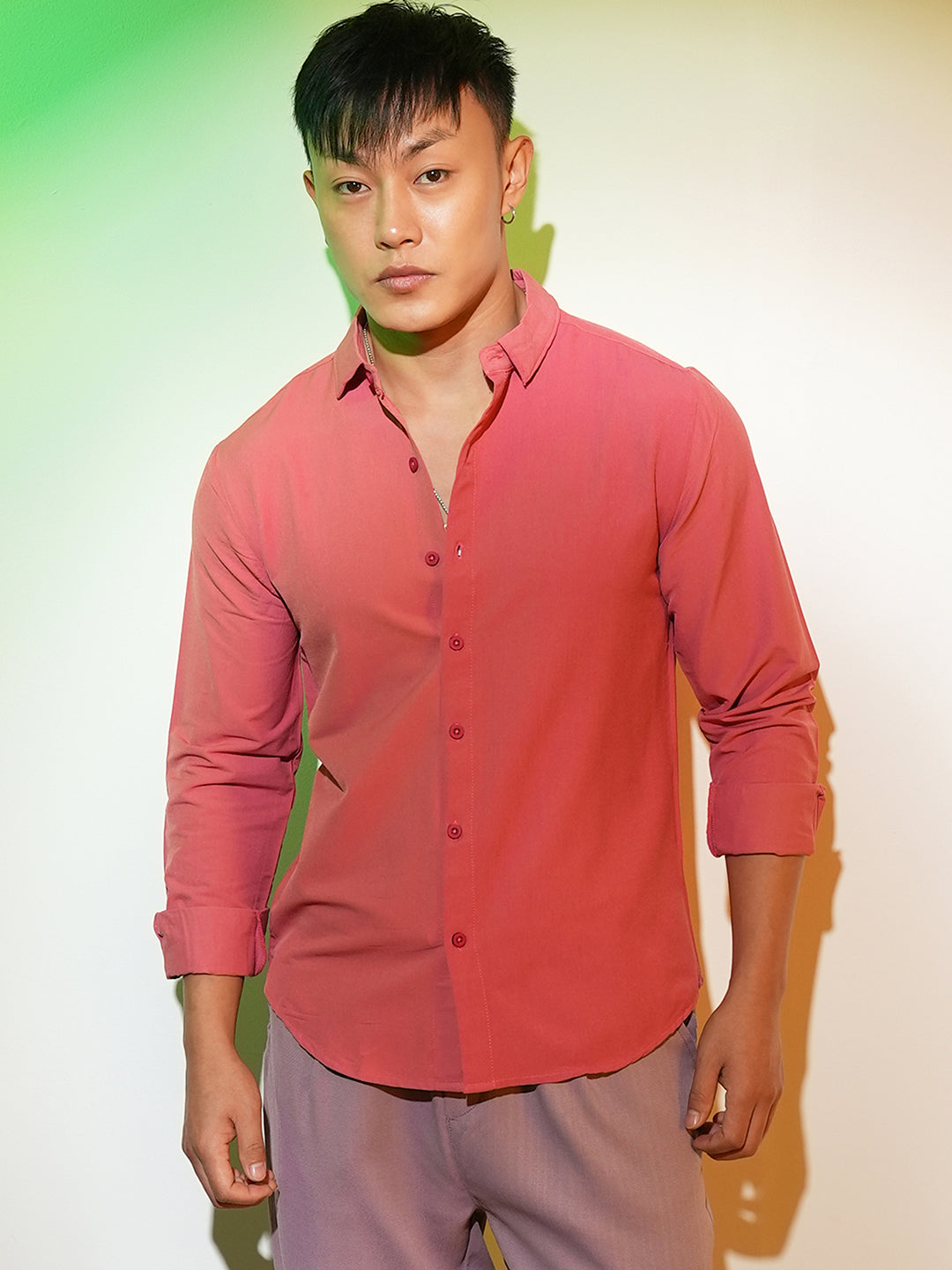 Campus Sutra Solid Basic Shirt